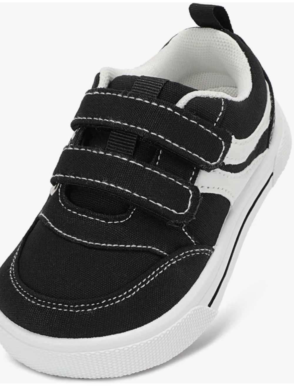 Kids Black and White Velcro Sneakers